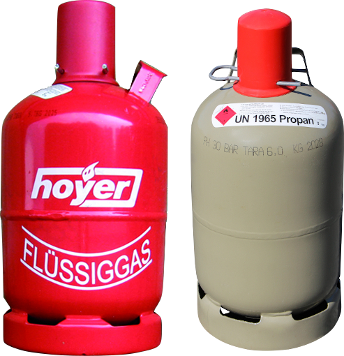 Propangas 5 kg grau/rot - Fuellung