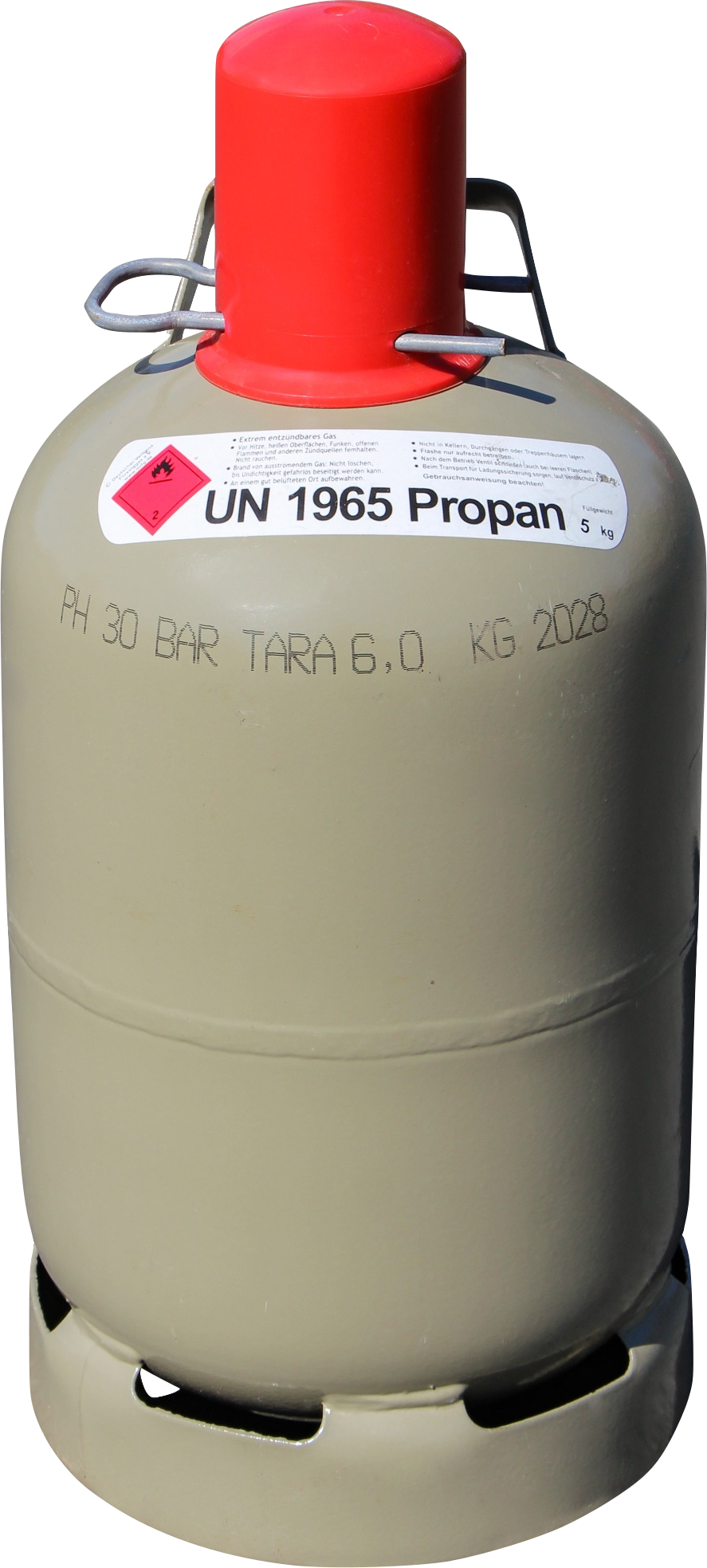 Propangas 5 kg grau - Kaufflasche gefuellt