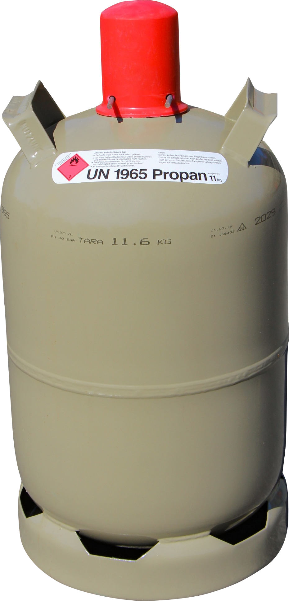 Propangas 11 kg grau - Kaufflasche gefuellt