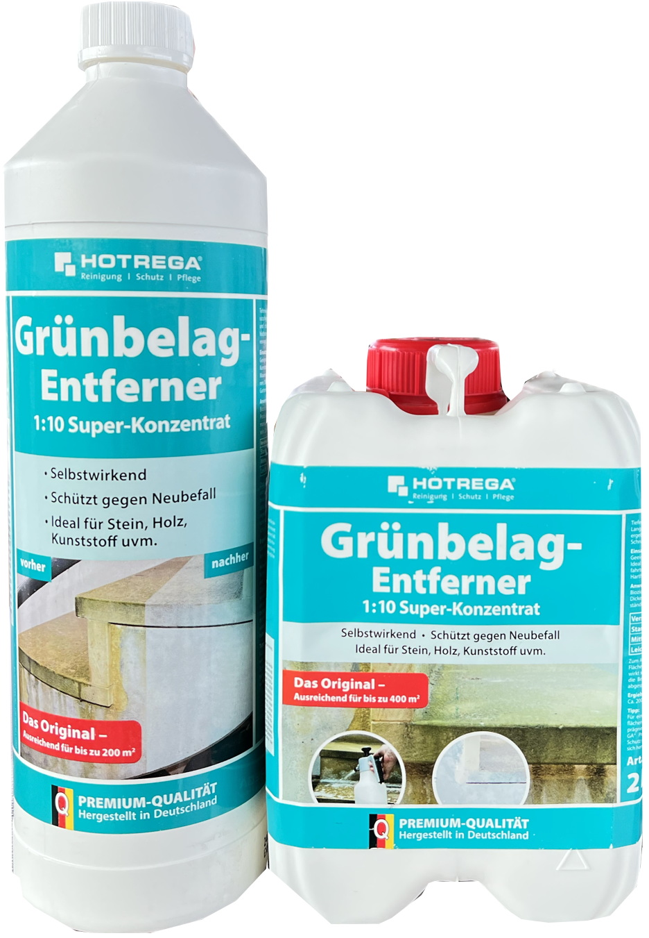Grünbelagentferner Hotrega Konzentrat 1 und 2l
