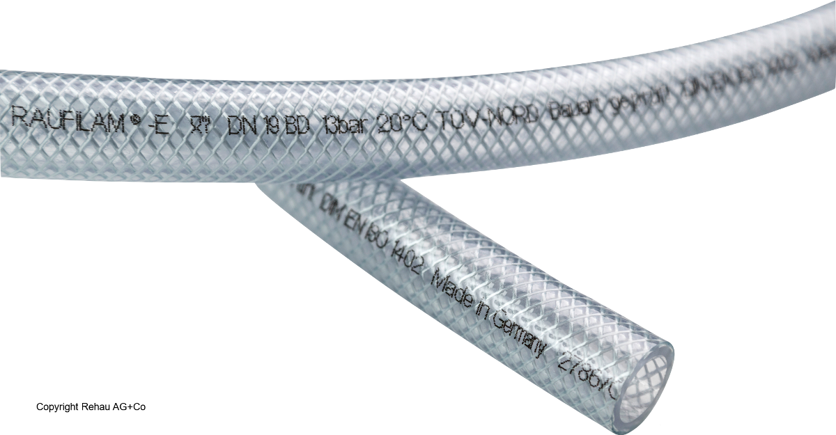 Transparenter Schlauch mit Gewebe