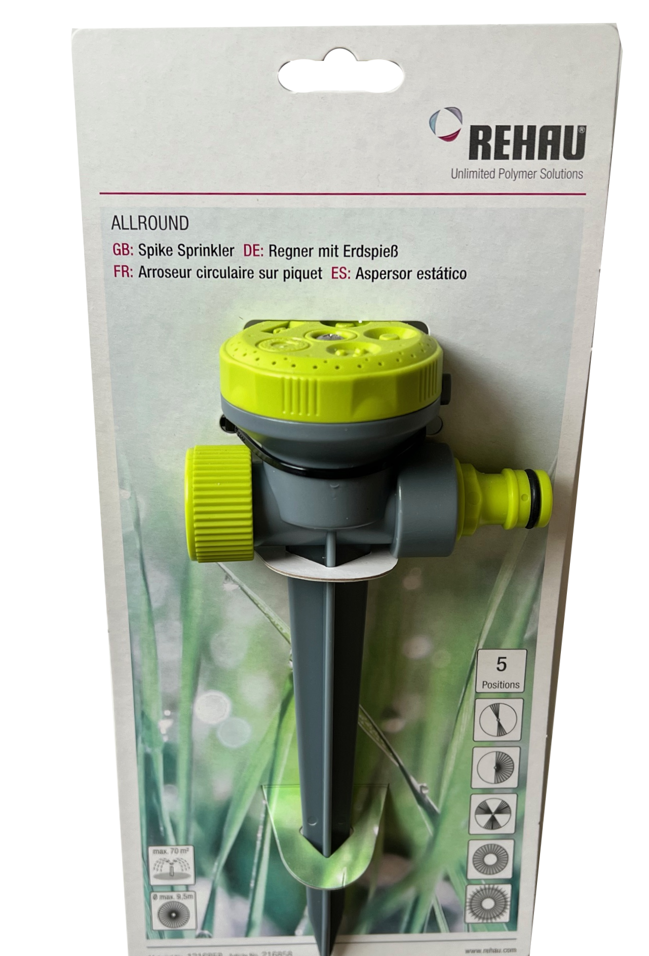 Rehau Regner mit Erdspieß Verpackung