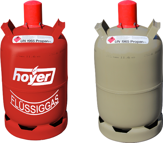 Propangas 11 kg grau/rot/alu - Füllung