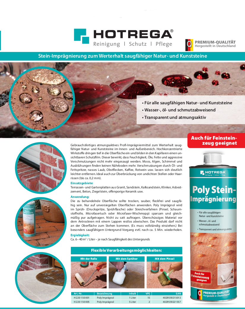 Poly-Steinimprägnierung Hotrega 1 l