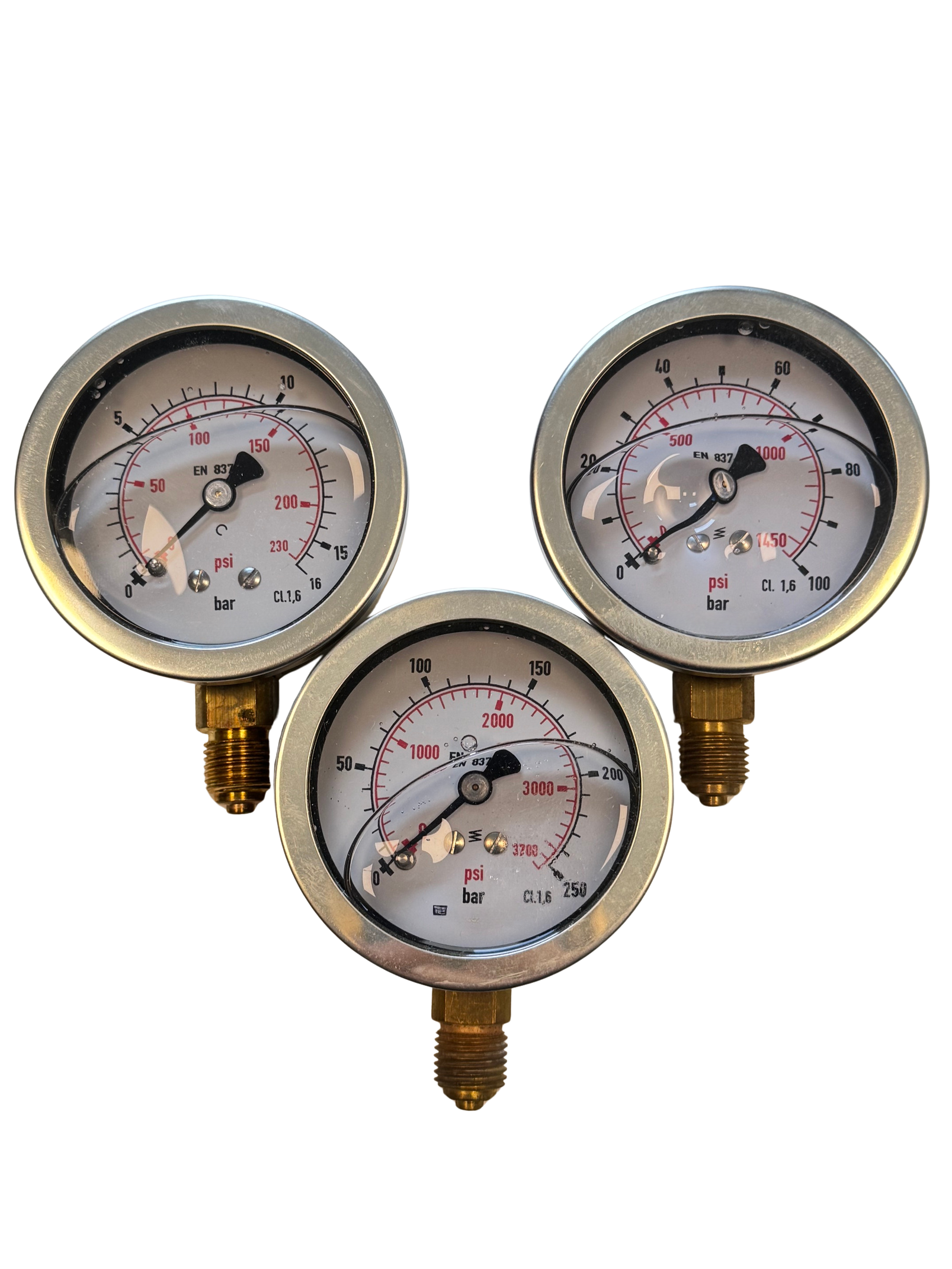 Manometer 0-10 bar 63mm Glyzerin Ventil unten/senk