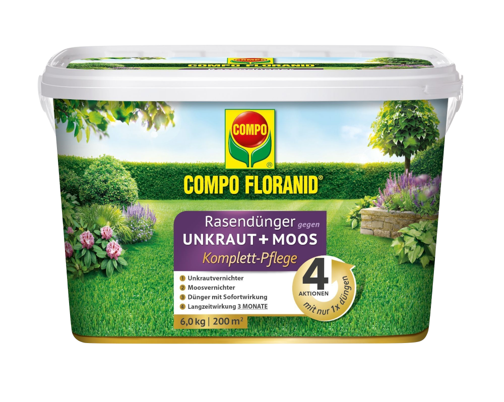 COMPO FLORANID Rasendünger gegen Unkraut+Moos