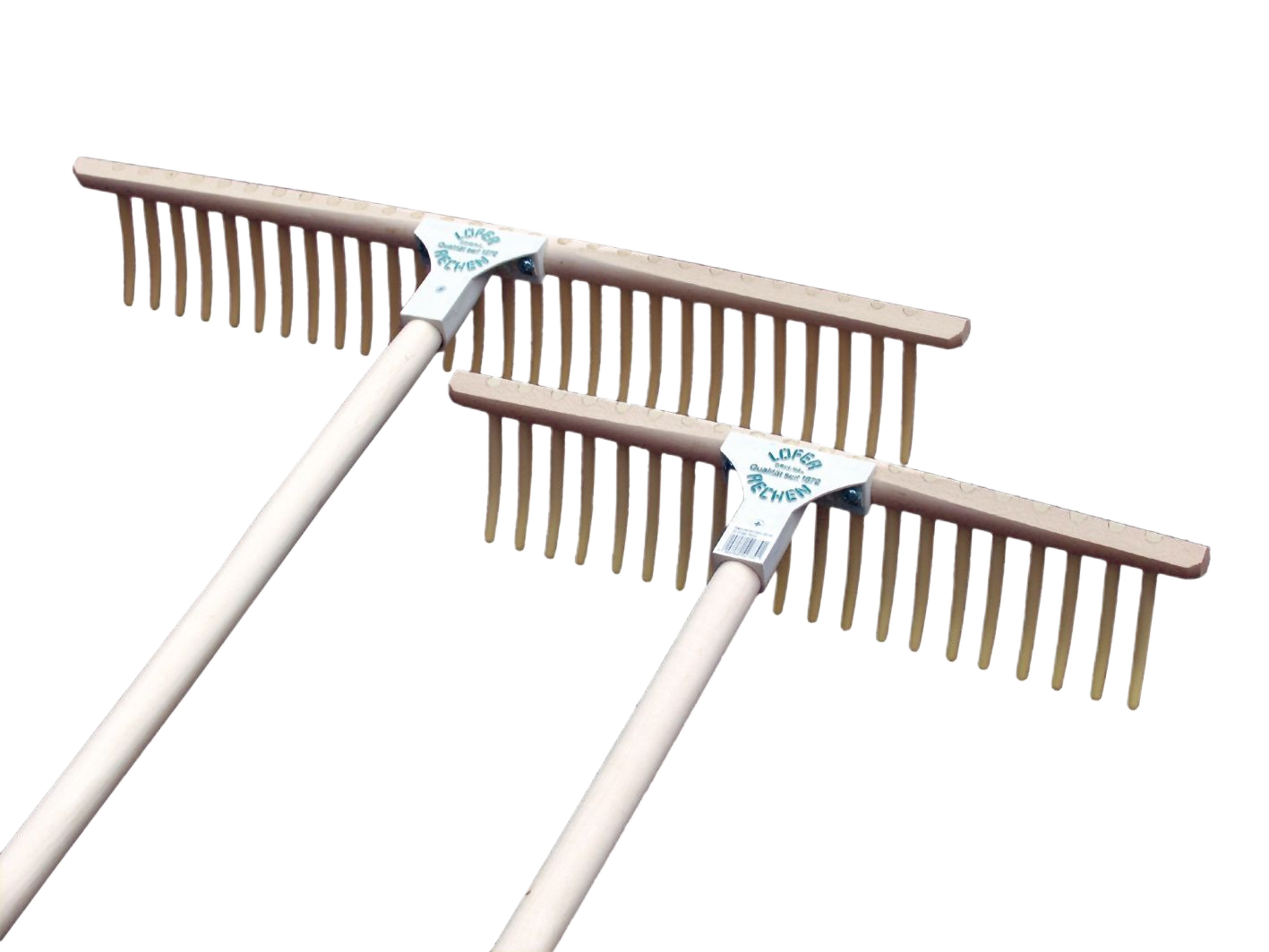 Rasenrechen 67 cm, 28 Nylon-Zinken gebogen Loefer