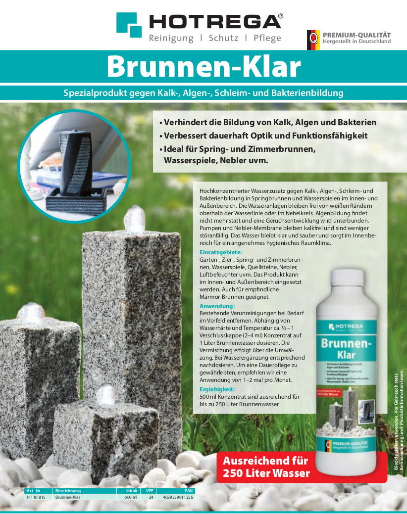Brunnen Klar Hotrega Konzentrat