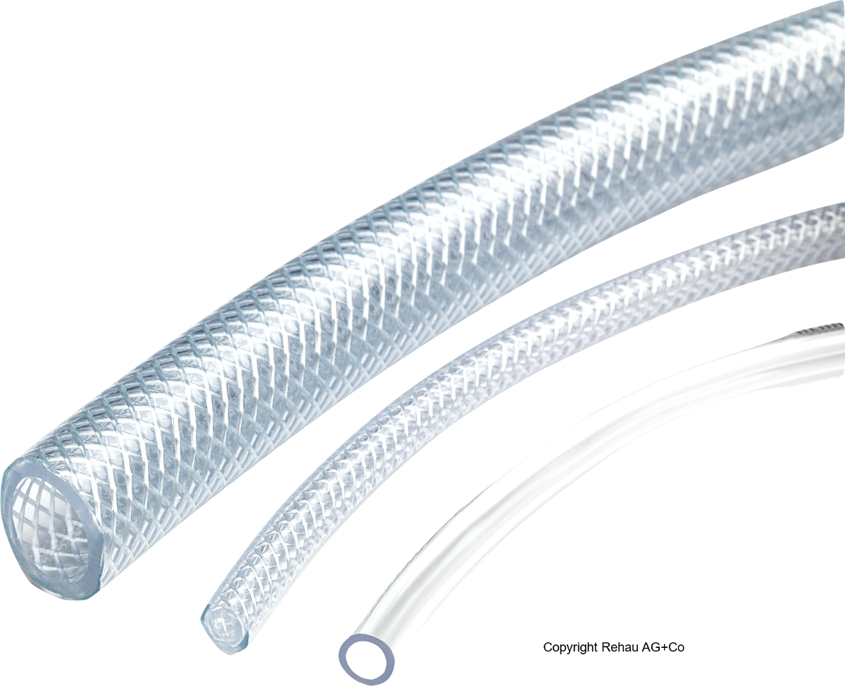 Transparenter Schlauch mit Gewebe raufilam-rauclair