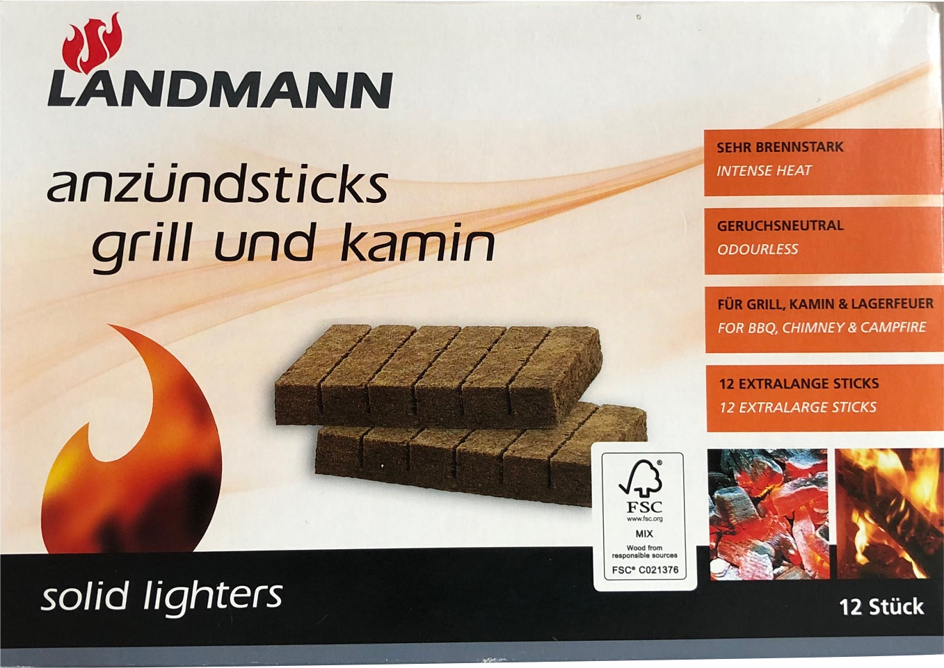 Grill-Anzünder 12er Riegel Verpackungsbild