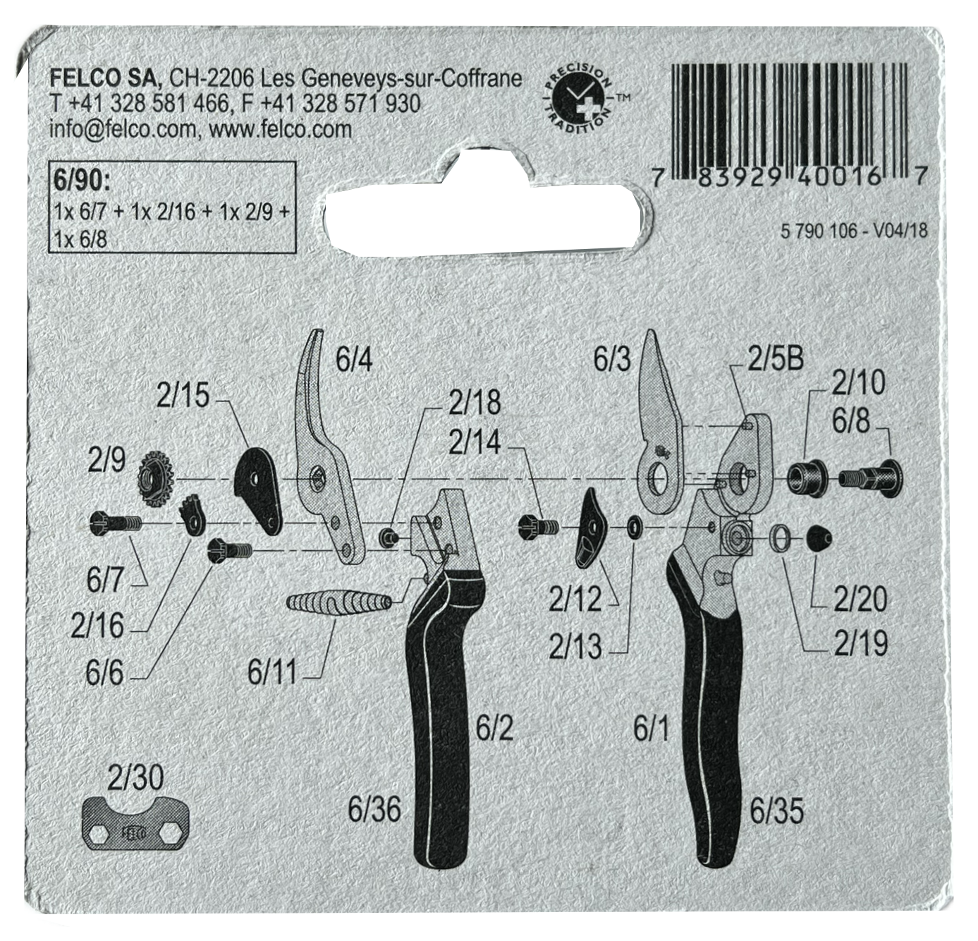 Felco Reparatur Set Typ6/90