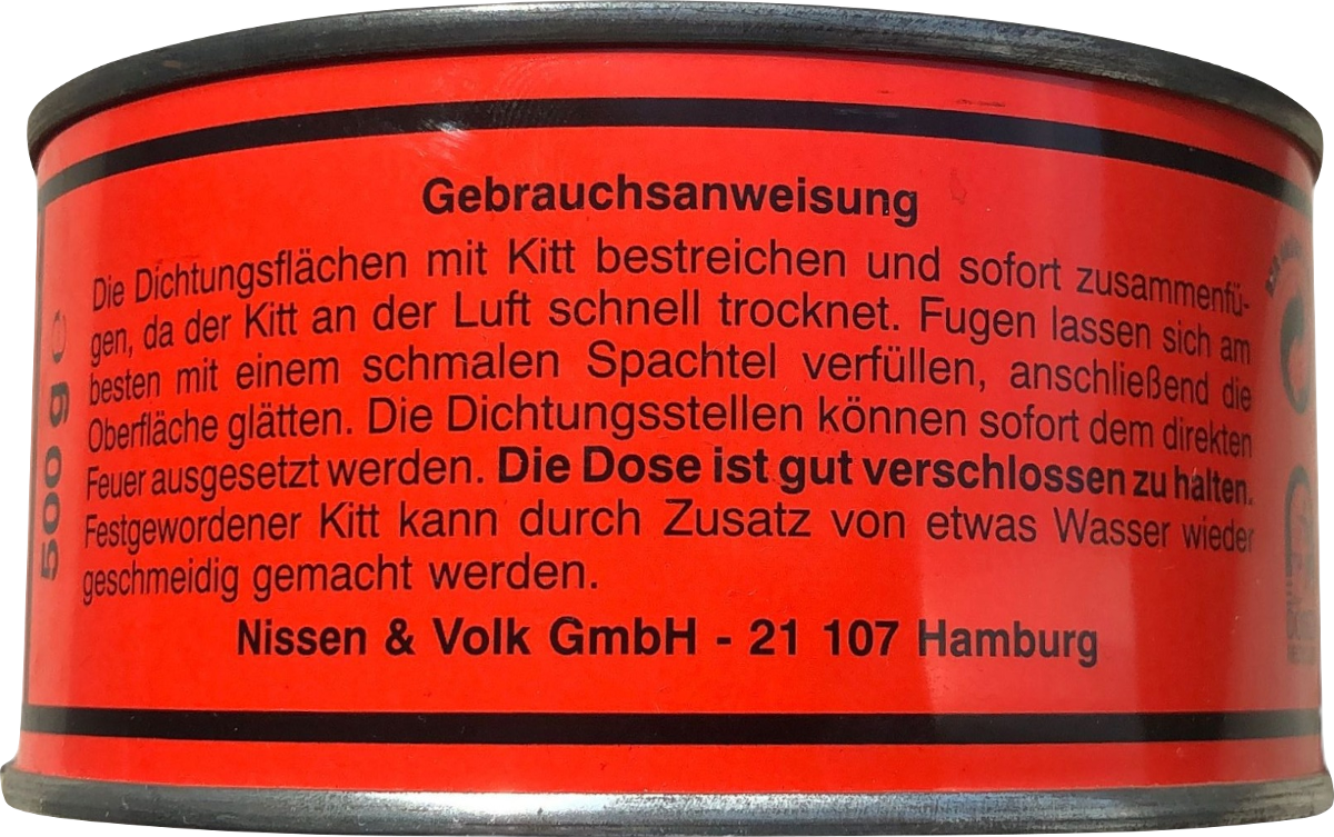 Feuerfester Kessel-Kitt 500g Rückseite